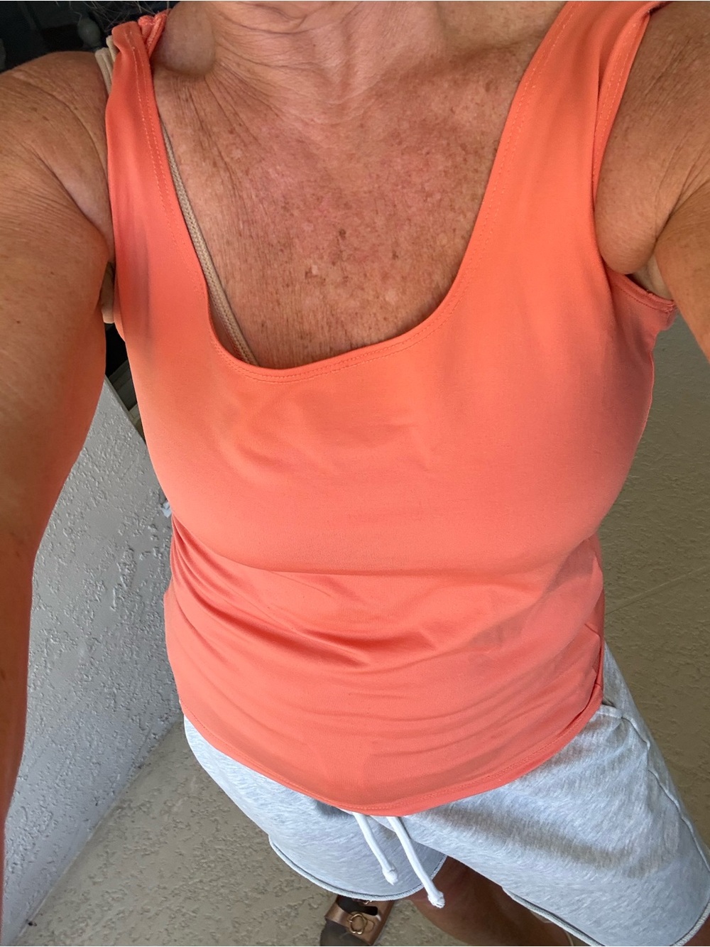 Chico's Coral-Orange Scoop Neck Tank - Picture 5 of 6